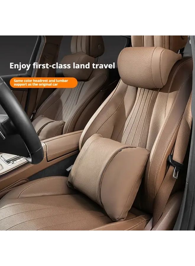 Brown Car Headrest Pillow Ultra Soft Neck Support For Long Drives And Daily Commute - Image 4